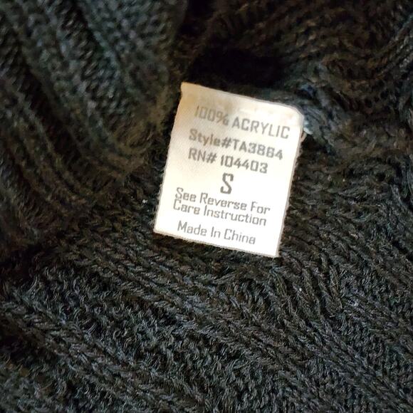 Fifty Street Womens High-Low Sweater Size S Blue Black Long Sleeve Split Seams - Picture 8 of 11